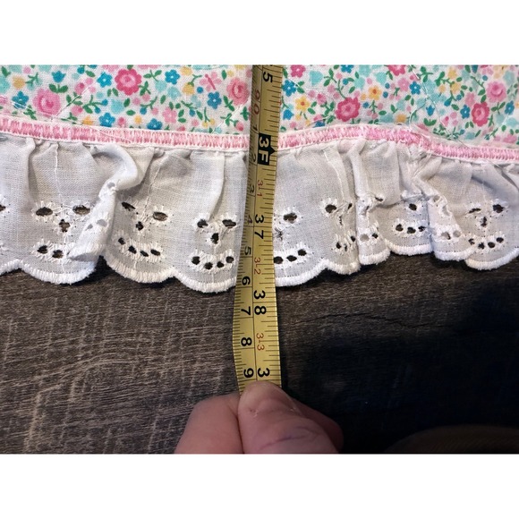 Sweet Bunny Rabbit Baby Quilt Blanket Floral Lace Trim Nursery Decor - Picture 5 of 5